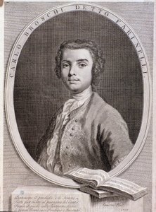 Portret włoskiego kastrata Carlo Broschiego zwanego Farinelli (Grawerowanie. 1735) autorstwa Anonymous Anonymous