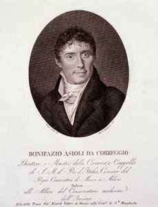 Portret włoskiego kompozytora Bonifazio Asioli (1769-1832) Grawerowanie. 19 wiek. Prywatna kolekcja autorstwa Anonymous Anonymous