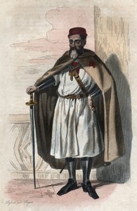 Portret Jakuba z Molay (Jacques de Molay) (Molai) (1243-1314), wielkiego mistrza templariuszy. ilustracja z „” Francuskiego Plutarcha”” Edmonda Mennechet autorstwa Anonymous Anonymous