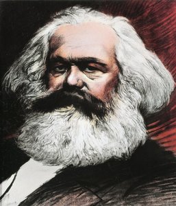 Portret Karola Marksa, niemieckiego filozofa, ekonomisty i rewolucjonisty (Grawerowanie autorstwa Anonymous Anonymous