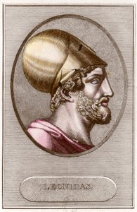 Portret Leonidasa I, króla Sparty z lat - 491 a - 480. Rycina. Prywatna kolekcja. autorstwa Anonymous Anonymous