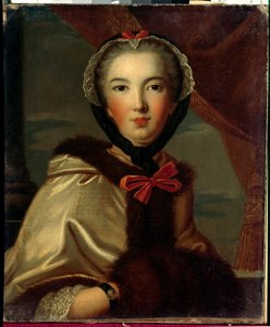 Portret Louise Henriette de Bourbon Conti, Mademoiselle de Conti, księżnej Orleanu (1752-1759) Anonimowy obraz z XVIII wieku. Ciemny. 0,7x0,6 m Wersal, muzeum pałacu. autorstwa Anonymous Anonymous