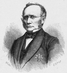 Portret Ludwiga Windthorsta (1812-1891), niemieckiego polityka katolickiego. Grawer w „Misjach katolickich w XIX wieku” Louis-Eugene (Louis Eugene) Louvet. prywatna kolekcja. autorstwa Anonymous Anonymous
