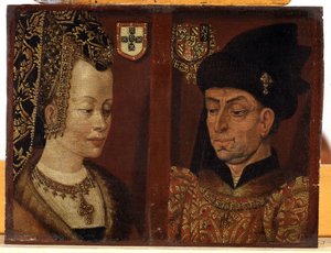 Portret Filipa Dobrego i Izabeli Portugalskiej, ok. 1550 (olej na płycie) autorstwa Anonymous Anonymous