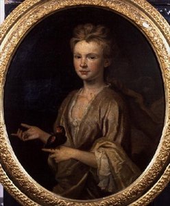 Portret młodej dziewczyny z papugą autorstwa Anonymous Anonymous