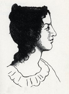 Portret brytyjskiej pisarki Emily Bronte (1818-1848) (rycina z „Les Hauts de Hurlevent”) autorstwa Anonymous Anonymous