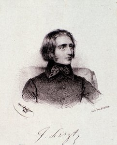 Portret węgierskiego kompozytora Franciszka Liszta (1811-1886) Rycina. 19 wiek. Prywatna kolekcja mediolańska autorstwa Anonymous Anonymous