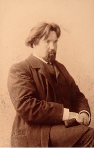 Portret artysty Wasilija Iwanowicza Sourikowa (Wasilij Surikow ou Wasilij Surikow) (1848-1916). Zdjęcie albuminy autorstwa Anonymous Anonymous