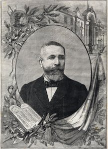 Portret nowego prezydenta Francji Emile Loubet (1838-1929) wybranego 18 lutego 1899. Rycina. W „Małym Paryżu” autorstwa Anonymous Anonymous