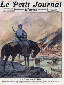 Powojenna (powojenna): Byli ludzie z I wojny światowej wracają nad Ren, aby zapewnić, że Niemcy spełnią zobowiązania podjęte na konferencji londyńskiej. Ilustracja zaczerpnięta z „Le petit journal illustrious”” z 22.05.1921. Prywatna kolekcja autorstwa Anonymous Anonymous