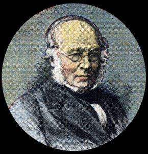 Historia poczty: Portret Sir Rowlanda Hilla (1795-1879), u początków reformy pocztowej z 1839 r. Fragment „”Le petit journal”” z 15.04.1920. Prywatna kolekcja autorstwa Anonymous Anonymous