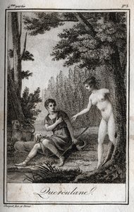 KWERKULANY, nimfy, ochraniacze kanałów. Rycina z 1819 r. w „Lettres a Emilie sur la mitologie” Charlesa Alberta Demoustiera (1760-1801). Prywatna kolekcja. autorstwa Anonymous Anonymous