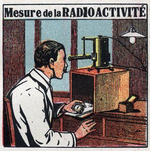 Rad: pomiar radioaktywności. Anonimowa ilustracja z 1925 r. Ze zbiorów prywatnych. autorstwa Anonymous Anonymous