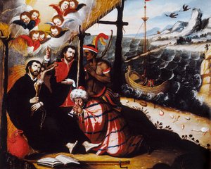 „Reprezentacja św. Franciszka Ksawerego (1506-1552), jezuickiego misjonarza współzałożyciela Towarzystwa Jezusowego i Patrona Misji” Anonimowy obraz. autorstwa Anonymous Anonymous