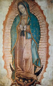 Przedstawienie Matki Boskiej z Guadalupe, patronki Meksyku Grafiki.