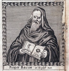 Roger Bacon (1214-1294), nazywany Doktorem Mirabilis (Doktor godny podziwu) - Anonimowa praca, grawerowanie autorstwa Anonymous Anonymous