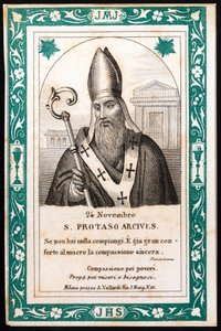 Święty protais, wigilia obrazu Mediolanu Pobożnego. Pocztówka. Początek XX wieku. Prywatna kolekcja autorstwa Anonymous Anonymous