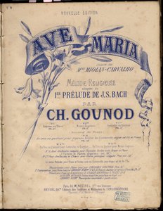Nuty do „”Ave Maria””.Religious Melodie Adapted Au 1er Prelude By J.S. Kawaler. przez Charlesa Gounoda. Prywatna kolekcja. autorstwa Anonymous Anonymous