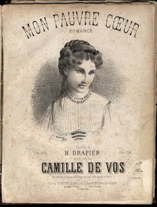 Nuty do tekstu „” My poor heart” autorstwa H. Drapier, muzyka Camille de Vos. Prywatna kolekcja. autorstwa Anonymous Anonymous