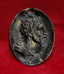Medal srebrny z wizerunkiem króla Hunów Attyli (395-453), kwiat boga. Paryż, Luwr autorstwa Anonymous Anonymous