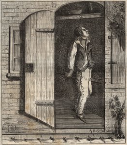 Samobójstwo w więzieniu Rochefort w 1840 r. Grawer w „Historii więzień od ich powstania do dnia dzisiejszego” (1877) autorstwa Pierre