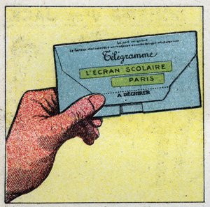 Telegraf: Telegram. Anonimowa ilustracja z 1925 r. Ze zbiorów prywatnych. autorstwa Anonymous Anonymous