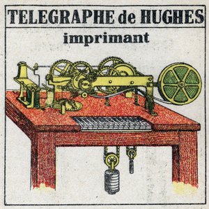 Telegraf: elektryczna drukarka telegraficzna autorstwa Davida Edwarda Hughesa (1831-1900). Anonimowa ilustracja z 1925 r. Ze zbiorów prywatnych. autorstwa Anonymous Anonymous