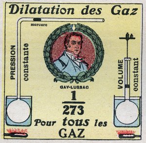 Temperatura i rozszerzanie: rozszerzanie się gazu badane przez Louisa-Josepha Gay-Lussaca (Louis Joseph Gay Lussac) (1778-1850). Anonimowa ilustracja z 1925 r. Ze zbiorów prywatnych. autorstwa Anonymous Anonymous