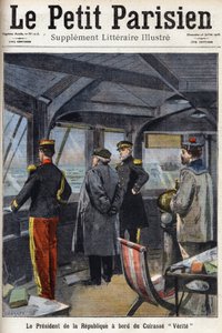 Prezydent Republiki Armand Fallieres (1841-1931) na pokładzie Cuirasse „Verite”. Jedna z gazet „Le petit parisien”” z 26.07.1908 r. Prywatna kolekcja. autorstwa Anonymous Anonymous