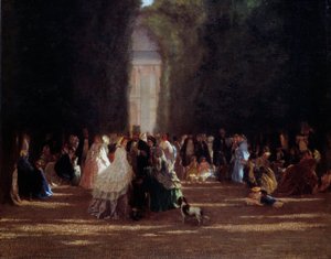 Aleja ulotek do Tuileries pod II cesarstwem. Anonimowe malowanie autorstwa Anonymous Anonymous