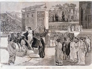 Przybycie Deianira ze sztuki Dejanira Camille Saint-Saensa wystawionej na arenie Beziersa w 1898 roku autorstwa Anonymous Anonymous