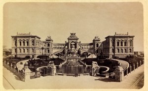 Marsylia i okolice około 1885 -1890: Pałac Lonchamp (Muzeum Sztuk Pięknych), kolekcja prywatna autorstwa Anonymous Anonymous