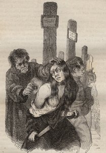 Znak w więzieniu Rochefort w XIX wieku. Grawer „Historia skazanych od ich powstania do dnia dzisiejszego” (1877) autorstwa Pierre