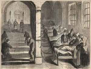 Viatica w więzieniu w Tulonie w XIX wieku. Grawer „Historia skazanych od ich powstania do dnia dzisiejszego” (1877) autorstwa Pierre