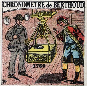 Czas: Chronometr morski wynaleziony przez Ferdinanda Berthouda (1727-1807) w 1760 r. Anonimowa ilustracja z 1925 r. Ze zbiorów prywatnych. autorstwa Anonymous Anonymous