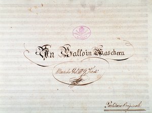 Strona tytułowa pierwszego wydania partytury Un ballo in maschera, opera Giuseppe Verdi autorstwa Anonymous Anonymous