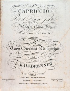 Strona tytułowa partytury Capriccio F Kalkbrennera autorstwa Anonymous Anonymous