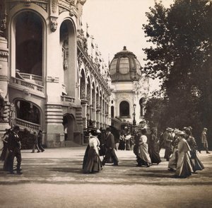 Ekspozycja uniwersalna 1900 - Exposition Universelle de 1900 w Paryżu: Widok z Pól Marsowych - kolekcja prywatna autorstwa Anonymous Anonymous