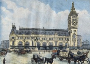 Widok Gare de Lyon w Paryżu w 1902 r. Grawer w „Le Peute Parisien”” autorstwa Anonymous Anonymous