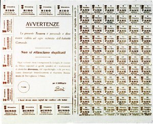 I wojna światowa: kartki na chleb, masło, cukier i ryż (druk, ok. 1914-1918) autorstwa Anonymous Anonymous