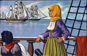 przedstawienie bohaterki Niepodległości Grecji Bubulina (Bouboulina) Laskarina (1771-1825) po plakacie. autorstwa Anonymous Anonymous