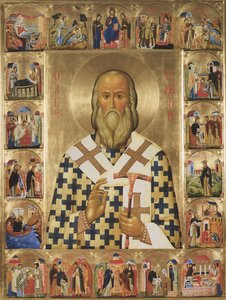 Św. Ignacy Brianczaninow ze scenami z jego życia, XX wiek autorstwa Anonymous Russian icon painter