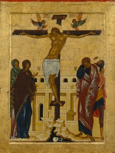 Ukrzyżowanie, 1497 autorstwa Anonymous Russian icon painter