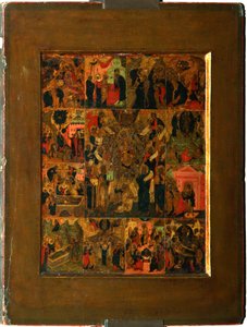 Gloryfikacja hymnu do Najświętszej Maryi Panny Akatystycznej, pocz. autorstwa Anonymous Russian icon painter