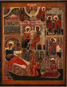 Narodzenia NMP, koniec XVII wieku. autorstwa Anonymous Russian icon painter
