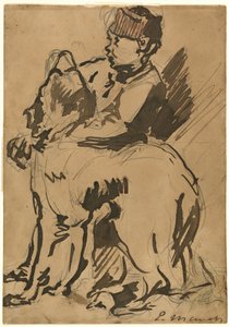 Chłopiec trzymający psa autorstwa Anonymous artist after Edouard Manet