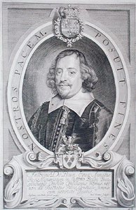 Dr Antoine de Brun (1599-1654), z „Portretów wybitnych ludzi”, sztychowanych przez Paulusa Pontiusa (1603-58), opublikowany 1706 (rycina)
