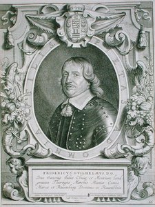 Fryderyk Wilhelm, elektor saski, z „Portraits des Hommes Illustres”, sztychowanej przez Petrusa de Iode, wydana w 1706 r. (rycina) autorstwa Anselmus van (after) Hulle