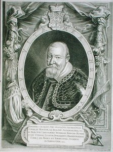 Jan Jerzy I (1585-1656) elektor saski, z „Portraits des Hommes Illustres”, sztych. Coenrad Waumans, wydana w 1706 r. (rycina)
