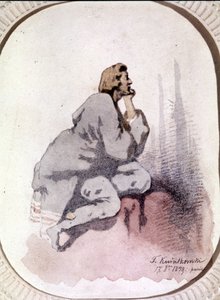 Portret Fryderyka Chopina (1810-1849), polskiego kompozytora. Akwarela Kwiatkowskiego. autorstwa Antar Teofil Kwiatowski